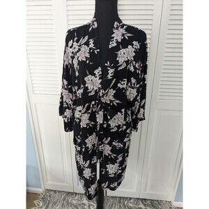 Spiritual Gangster Robe Womens One Sz Maya Kimono Floral Tie Front Romantic